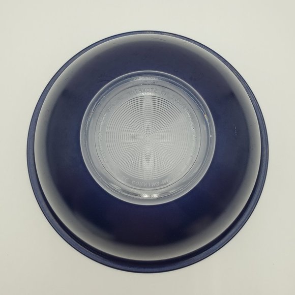 Pyrex Dark Blue 325 Clear Glass Bottom Mixing Nesting Serving 2.5 Quart Bowl - Picture 7 of 9